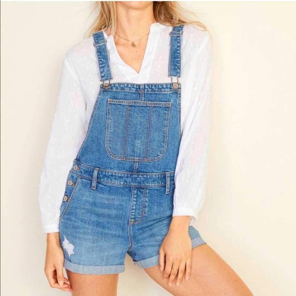 Old Navy Women’s Short Denim Overalls (Shortalls) size Small